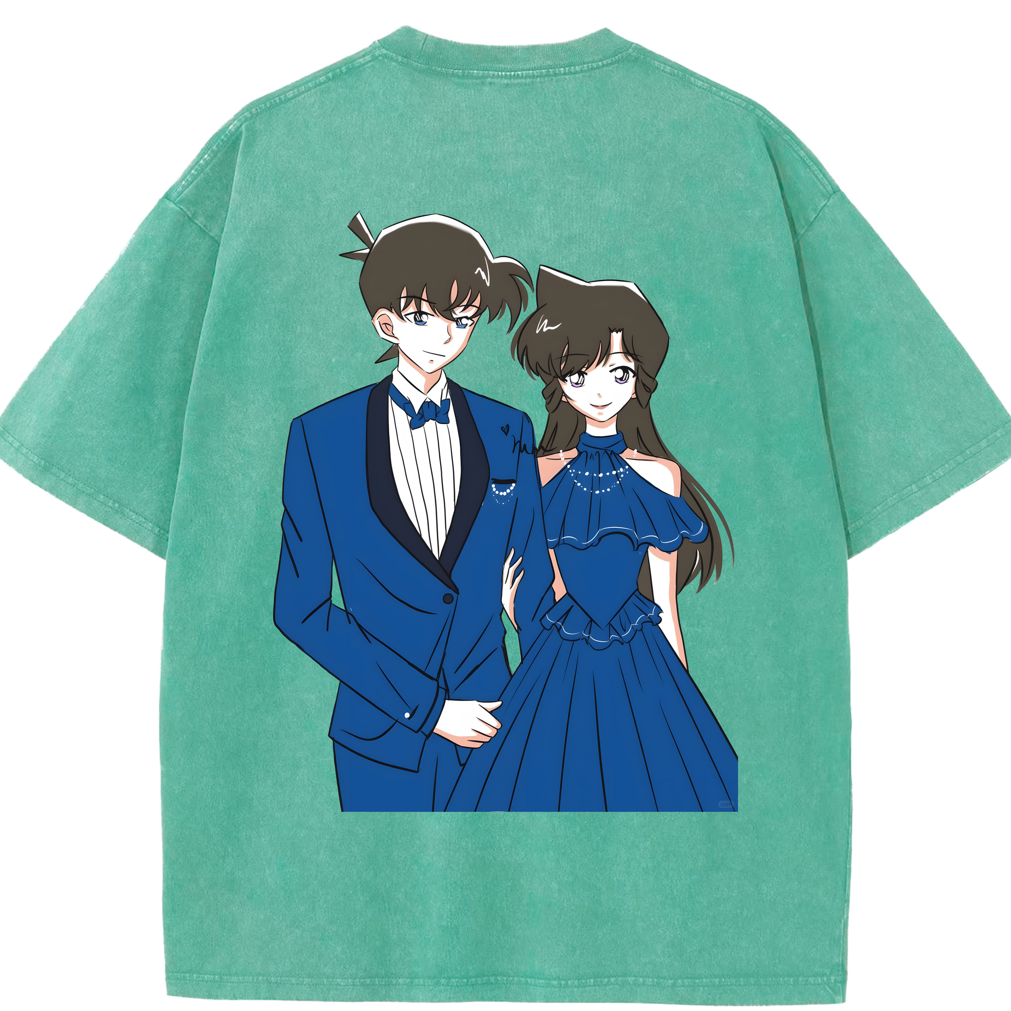 （画像用） 名探偵コナン 江戸川 コナン Detective Conan Conan Edogawa 綿100% ヴィンテージ風 半袖Tシャツ（背面プリント）